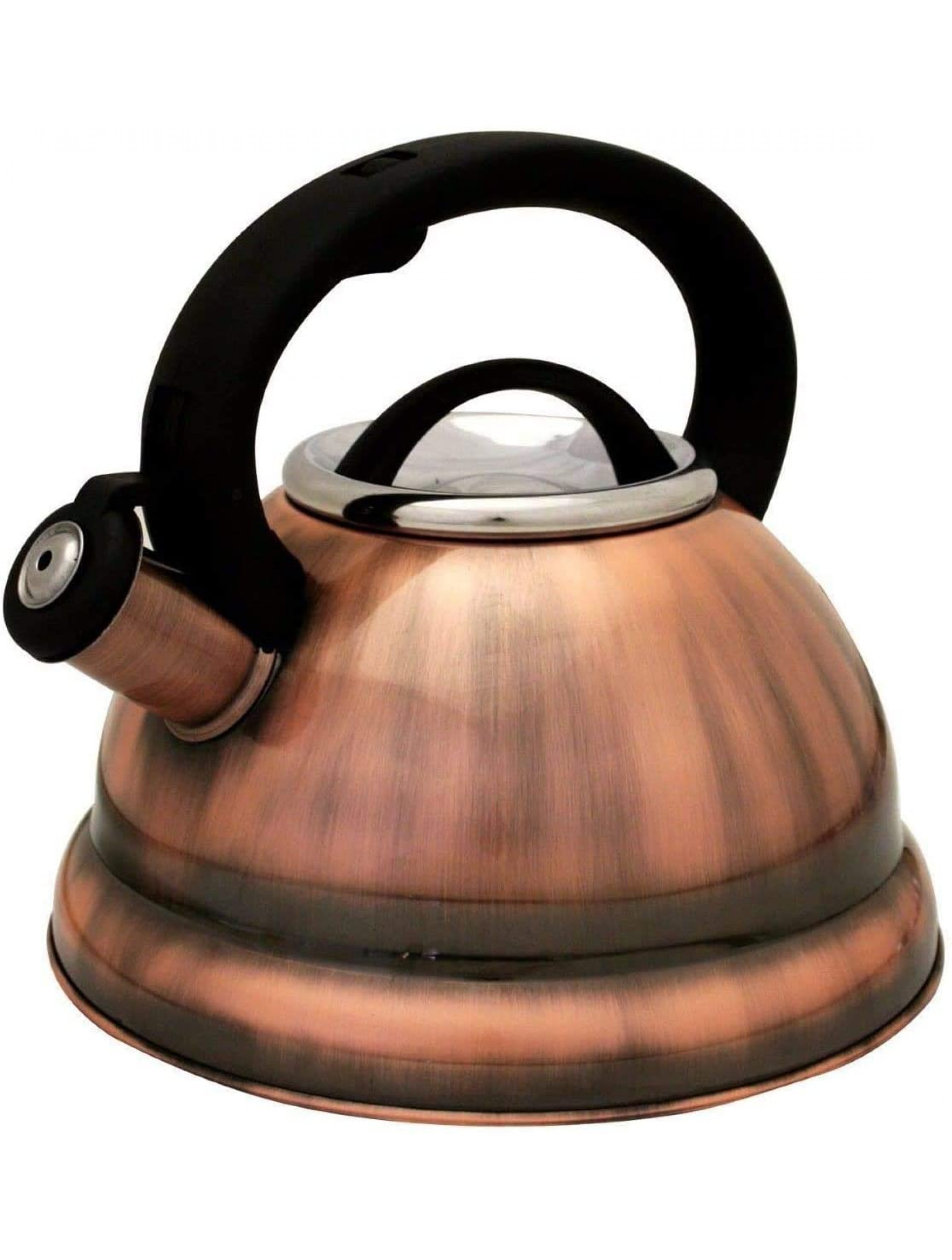 KCHEX 2.8 L Antique Copper Stainless Steel Whistling Tea Kettle Tea Maker Pot 3 Quarts - B13AWK245