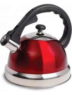 Mr Coffee Claredale Stainless Steel Whistling Tea Kettle 2.2 Quarts Red - BLD4UTHGF