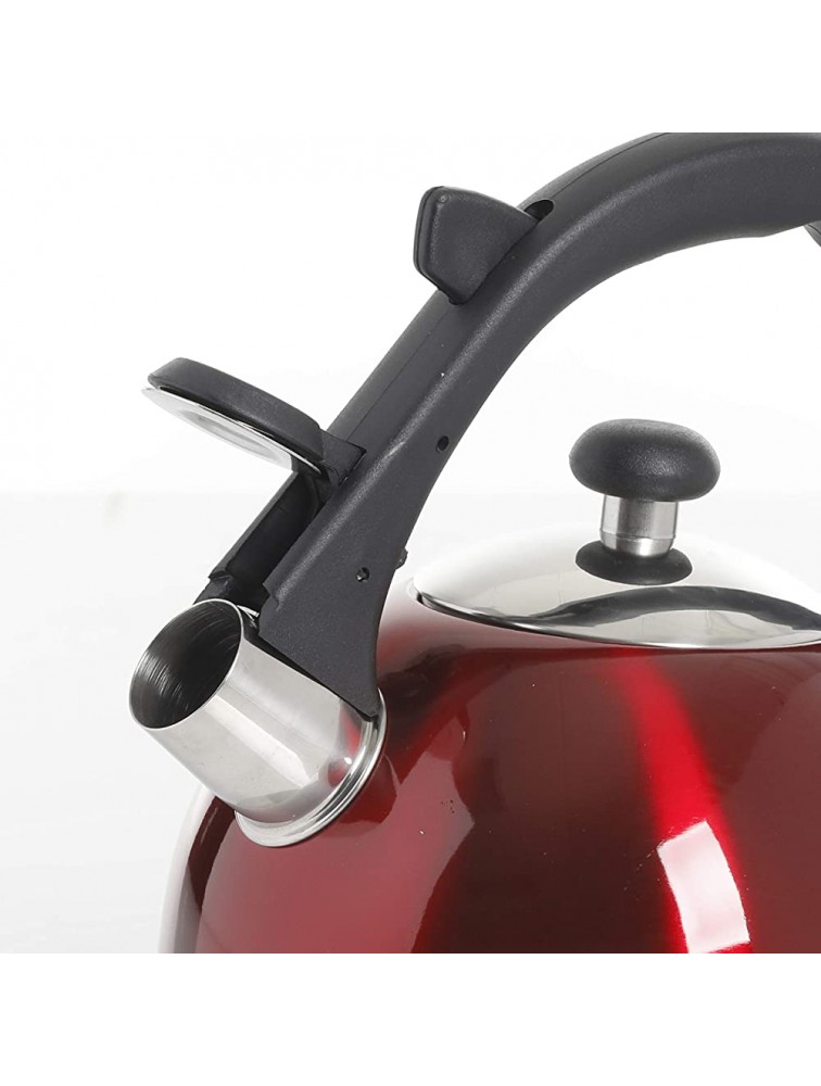 Mr Coffee Claredale Stainless Steel Whistling Tea Kettle 2.2 Quarts Red - BOX2K5L22