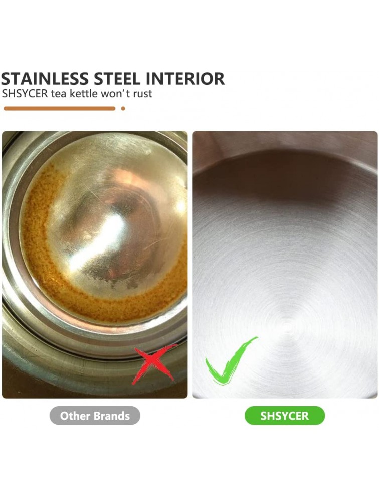 SHSYCER Tea Kettle Stainless Steel Tea Pot,Tea Kettle for Stove Top Stovetop Whistling Teapot Tea Kettles Stovetop Whistling with Cool Grip Ergonomic Handle 2.5L 2.6-Quart,Yellow - BB22WQVC9