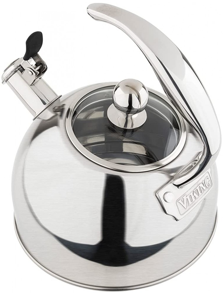 Viking 2.6 Quart Stainless Steel Whistling Tea Kettle Silver - B5GHG0N69