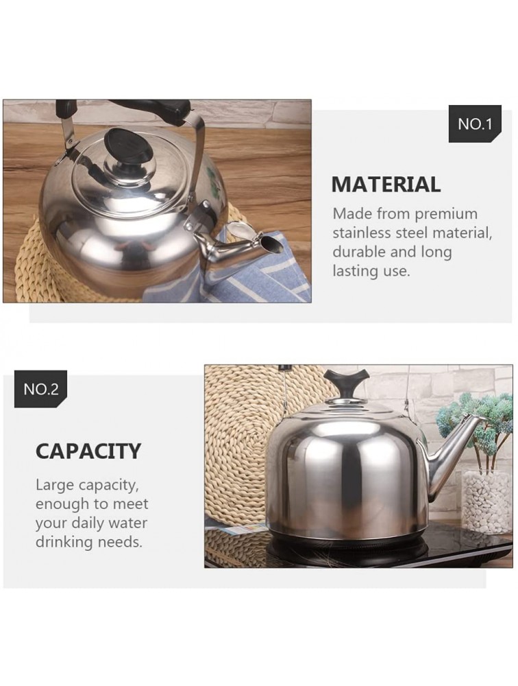 Yardwe 7L Whistling Tea Kettle Stainless Steel Teapot for Stove Top Tea Boiler with Anti- Hot Handle Hot Water Kettle for Tea and Coffee Silver - B6DPXMMKR