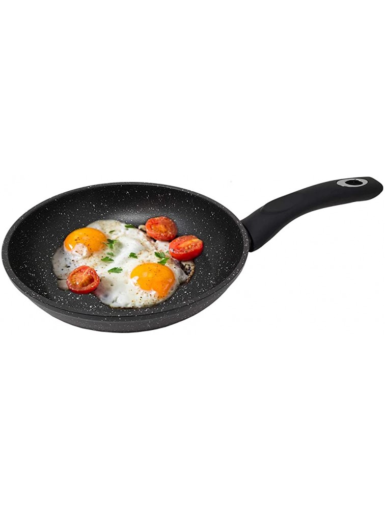 8 Non Stick Stone Marble Granite Forged Aluminum Fry Pan with Cool Touch Handle - B0VPBGT82