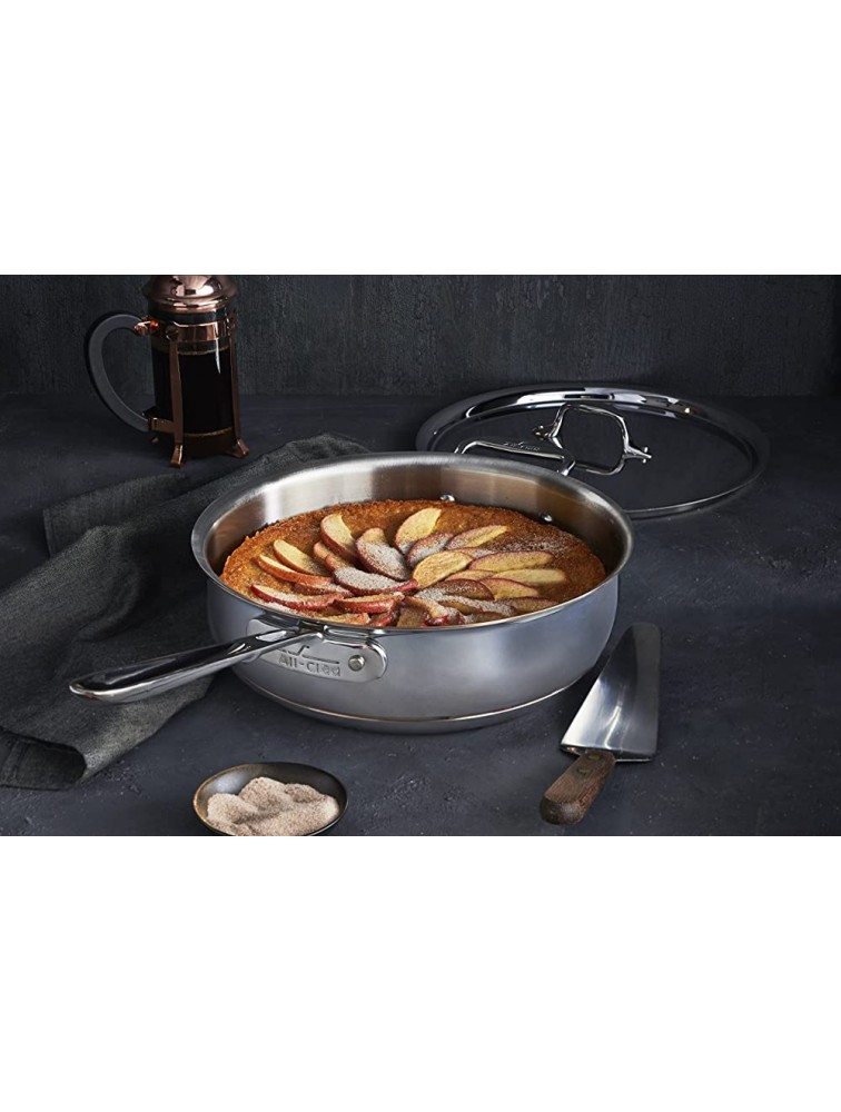 All Clad 61211SSEURO Copper Core Sauté Pan Conical with Lid 28.4 cm 4 L Stainless Steel Suitable for Induction Cookers - B7VTWU2JR