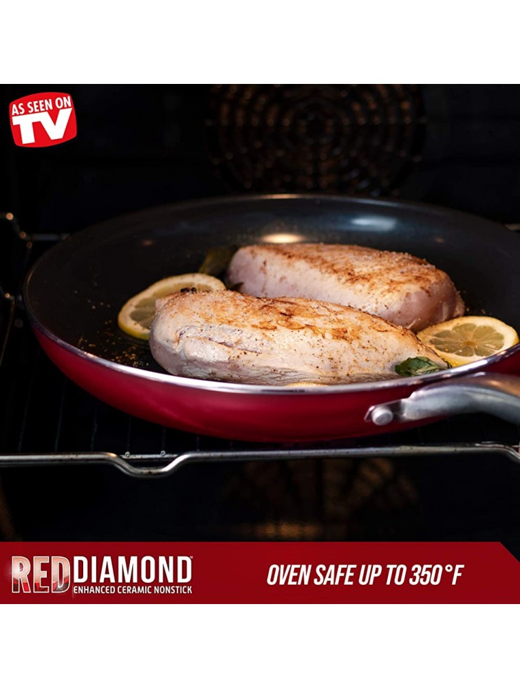 Blue Diamond Cookware Diamond Infused Ceramic Nonstick 12 Frying Pan Skillet PFAS-Free Dishwasher Safe Oven Safe Red - BMTL7P04O