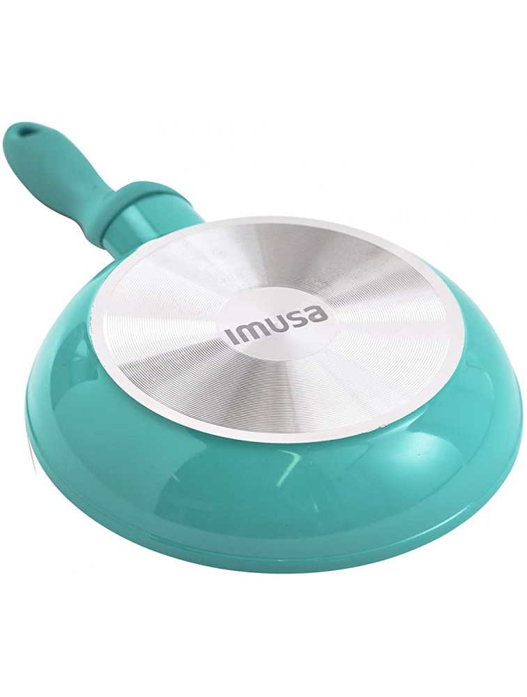IMUSA USA Forged Sauté Pan with Soft-Touch Handle & Ceramic Nonstick Interior 8-Inch Teal - BNVYB54S0
