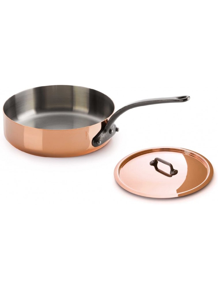 Mauviel Made In France M'Heritage Copper 150c 3.3-Quart Saute Pan and Lid with Cast Iron Handle - B4XRY67UE