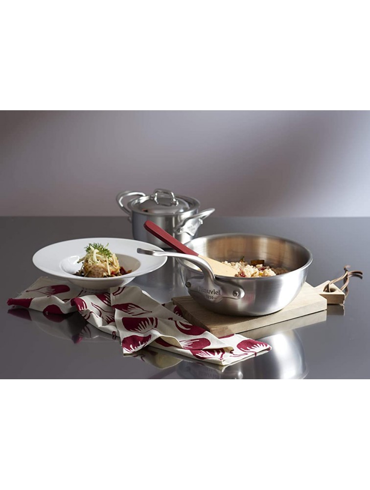Mauviel M'Urban 20cm 8 lid Cast SS Handle Tri-Ply saute pan 8 in brushed stainless steel - B2YLYL5P2