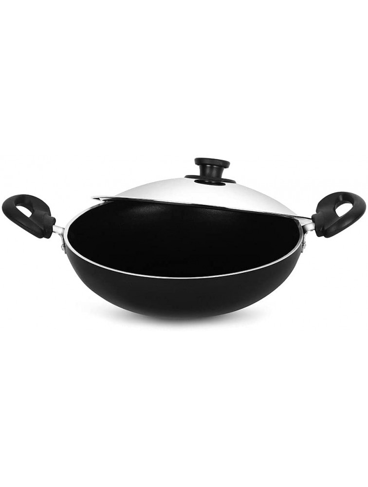Pigeon Nonstick Indian Kadai 2 Quart 2 Liters Wok Pan With Stainless Steel Lid Excellent For Soups Sauces Stir-fry - BTXC5VI44