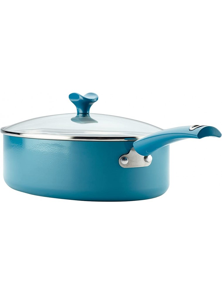 Rachael Ray Cityscapes Nonstick Sauté Pan with Lid and Helper Handle 5 Quart Turquoise - BUJJB82N0