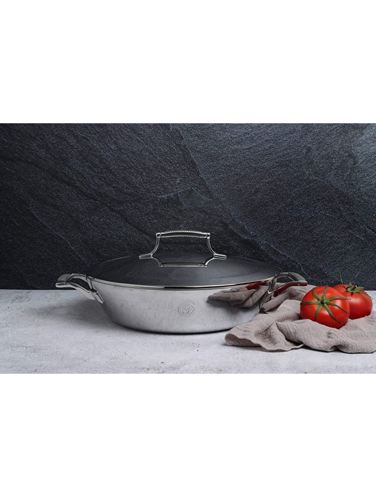 SAVEUR SELECTS Tri-ply Stainless Steel 12-Inch Everyday Pan with Lid Induction-ready Dishwasher Safe Voyage Series - BSEY11KOQ