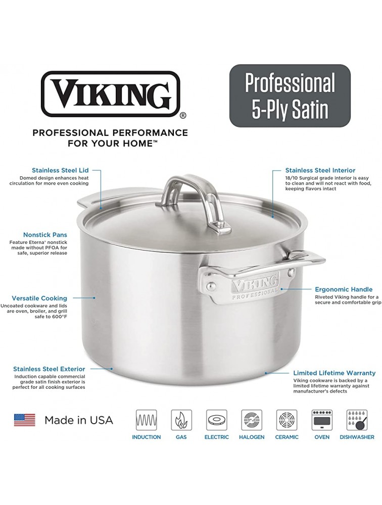 Viking Professional 5-Ply Stainless Steel Sauté Pan 6.4 Quart - BN71SIBM8
