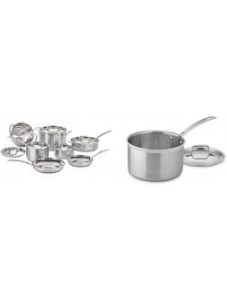 Cuisinart MCP-12N Multiclad Pro Stainless Steel 12-Piece Cookware Set & MCP194-20N MultiClad Pro Stainless Steel 4-Quart Saucepan with Cover - BULWCRDRC