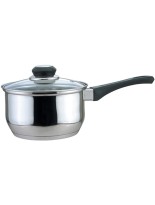 Culinary Edge Roll Over Image to Zoom Saucepan with Glass Cover 1-Quart 1 qt Stainless Steel - BRLSENUI0