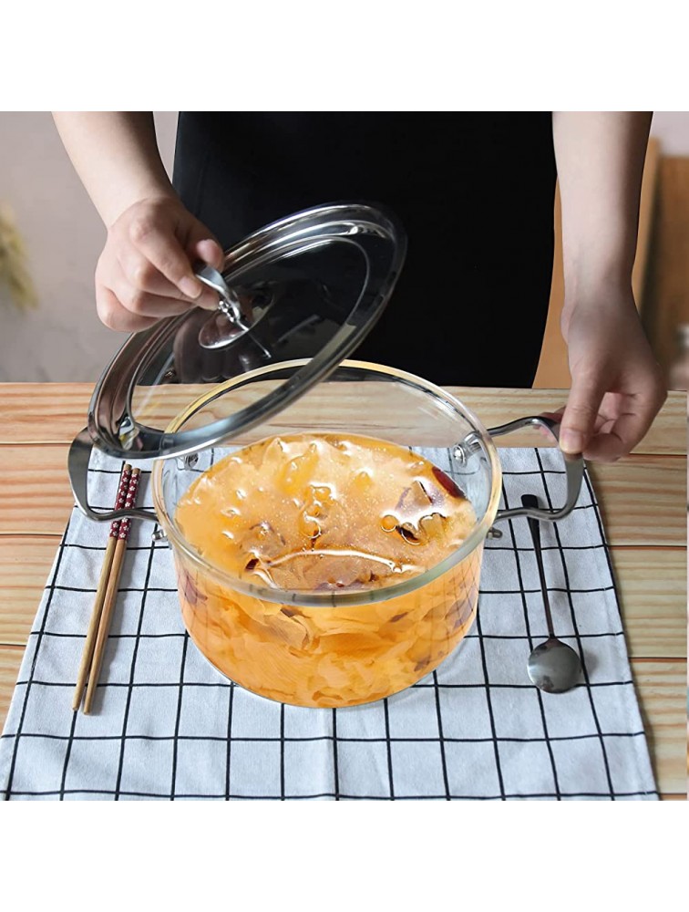 Glass Saucepan with Cover Heat Resistant Glass Pots Glass Cookware for Electric Cooktop Ceramic BAKOUSTAR,Safe for Soup Milk Food 5… - BB0XX000T