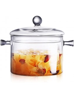 Glass Saucepan with Cover Holiday Cookie Jar Candy Container Heat-resistant Glass Stovetop Pot and Pan with Lid for Pasta Noodle Soup Milk Baby Food - B7JSO4V7Q
