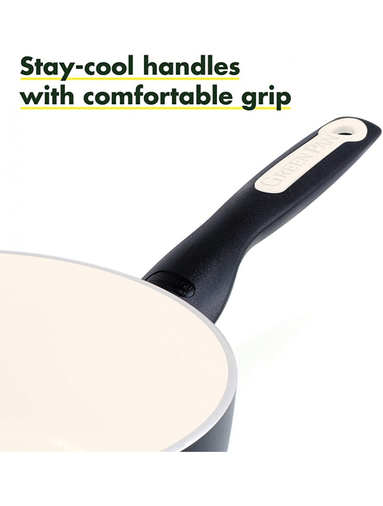 GreenPan CC002638-001 Rio Healthy Ceramic Nonstick Saucepan with Lid 2QT Black - BZHP7S778
