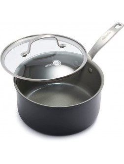 GreenPan Chatham Hard Anodized Healthy Ceramic Nonstick 3QT Saucepan Pot with Lid PFAS-Free Dishwasher Safe Oven Safe Gray - BEIYAHLJ6
