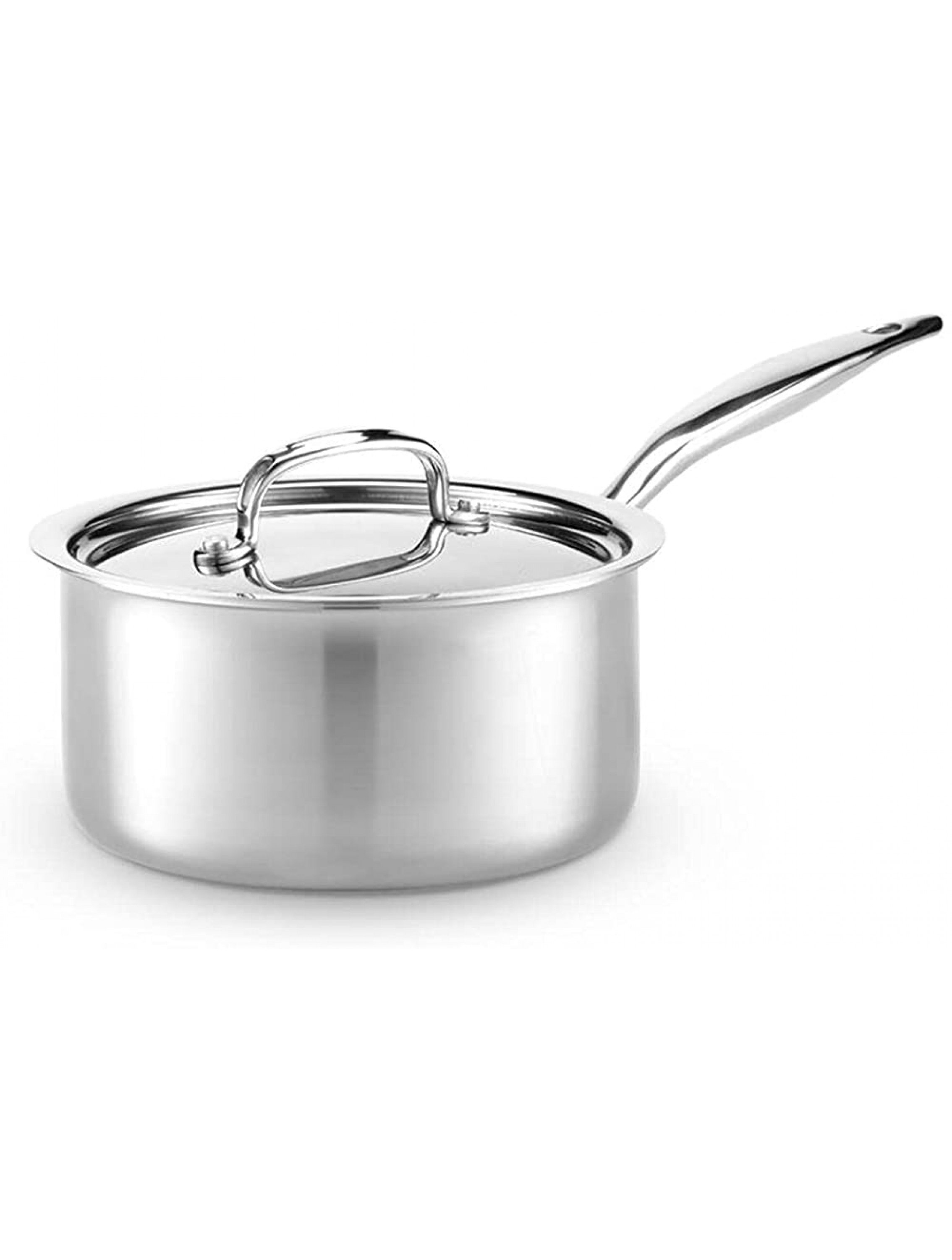 Heritage Steel 3 Quart Saucepan Titanium Strengthened 316Ti Stainless Steel with 5-Ply Construction Induction-Ready and Fully Clad Made in USA - BWKN9KJ18
