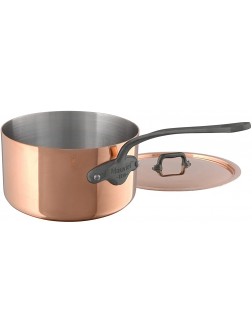 Mauviel M'Heritage M150C Copper Saucepan with Lid. 2.4L 2.9 quart 18cm 7" with Cast Stainless Steel Iron Eletroplated Handle - BRXY1FBBU
