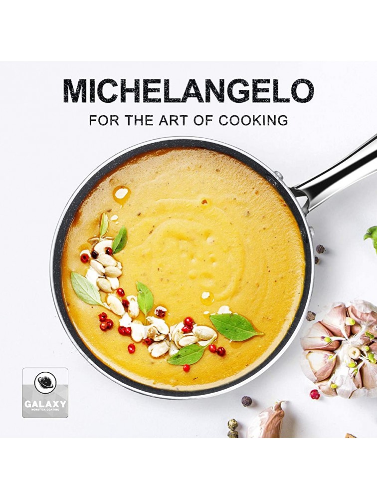 MICHELANGELO 2qt Saucepan with Lid Small Pot with Lid,Nonstick Sauce Pan with Stainless Steel Handle Stone-Derived Non-Stick Small Sauce Pot Stone Coating Sauce pan 2 Quart - B6LHLN19V