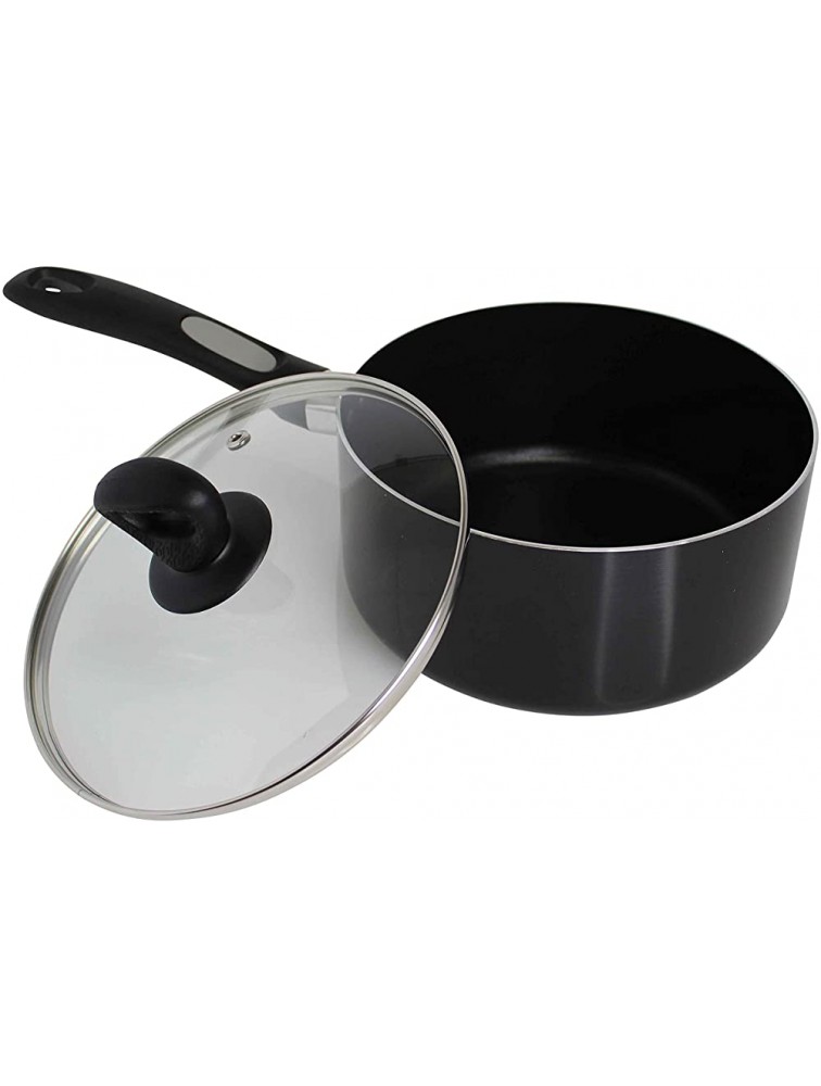 Mirro A7972484 Get A Grip Aluminum Nonstick 3-Quart Saucepan with Glass Lid Cover Cookware Black - BP32FK0TT