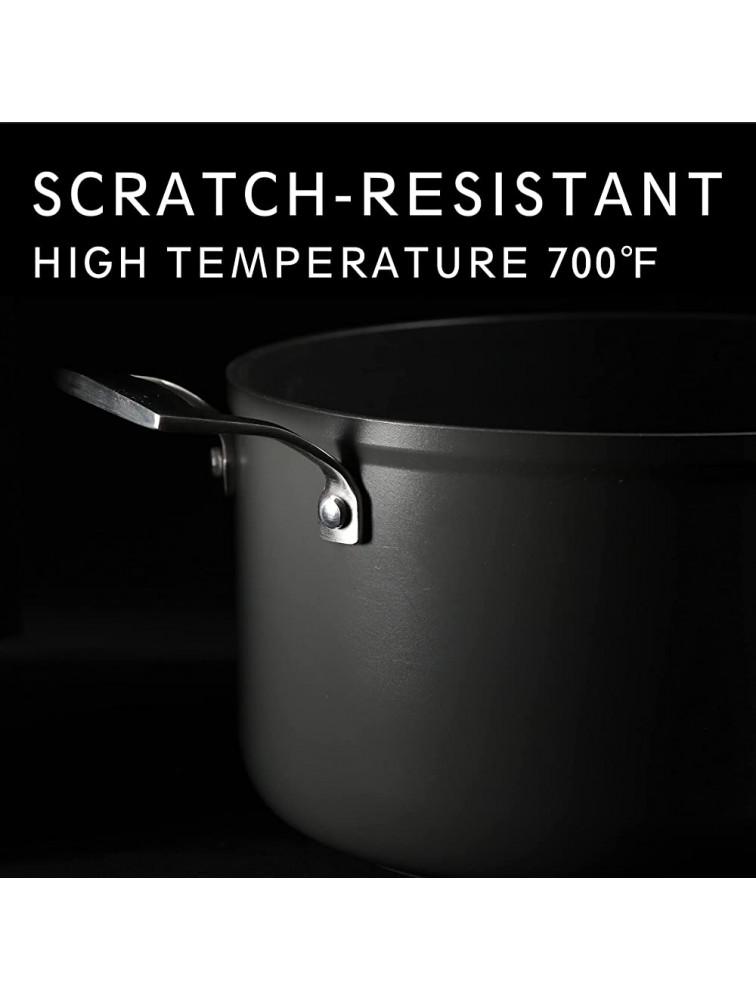 MSMK 1.5 Quart Saucepan with lid Burnt also Non stick Induction Scratch-resistant Small Cooking Pot - B304OS9V3