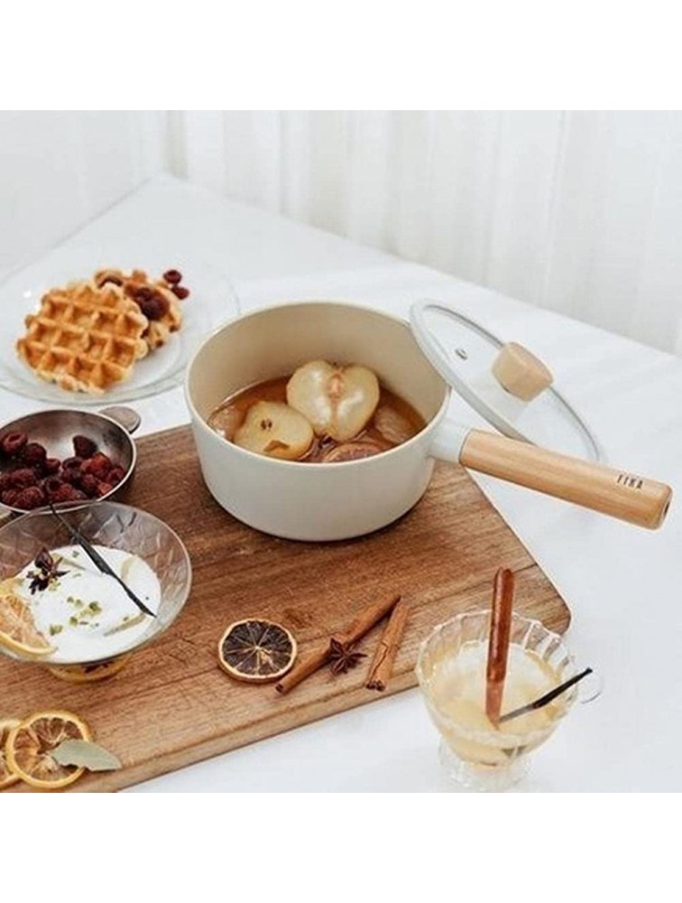 NEOFLAM FIKA Sauce Pan for Stovetops and Induction | Wood Handle and Glass Lid | Made in Korea 7 1.7qt - BO5HN7360