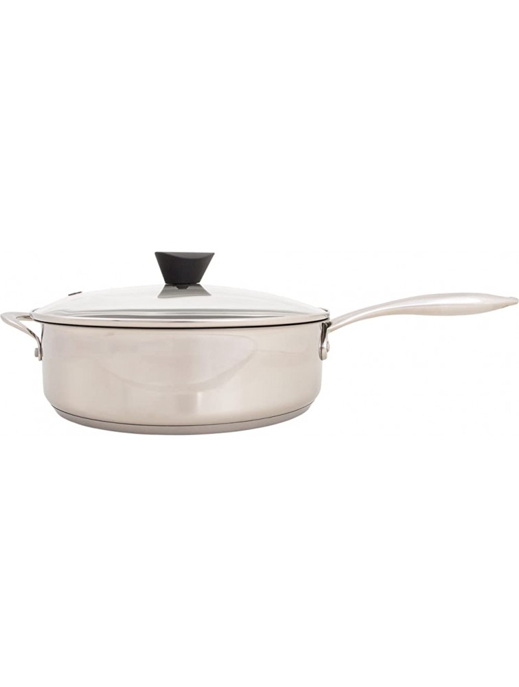Ozeri Sauce Pan and Lid with a 100% PFOA and APEO-Free Non-Stick Coating developed in the USA 5 L 5.3 Quart Stainless Steel - B8C64CE7Y