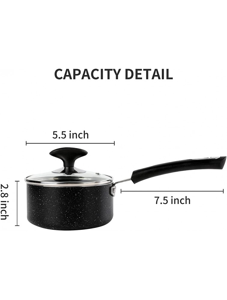 RATWIA 1 Quart Saucepan with Lid,Ultra Nonstick Sauce Pan 1Qt Small Pot with Glass Lid ,Great for Home Kitchen Restaurant - BM3KQAX80