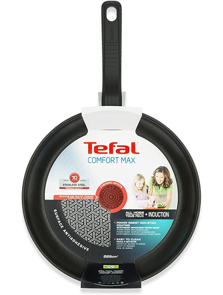 Tefal 30 cm Comfort Max Induction Frying Pan Stainless Steel Non Stick - B5ORVZJE5