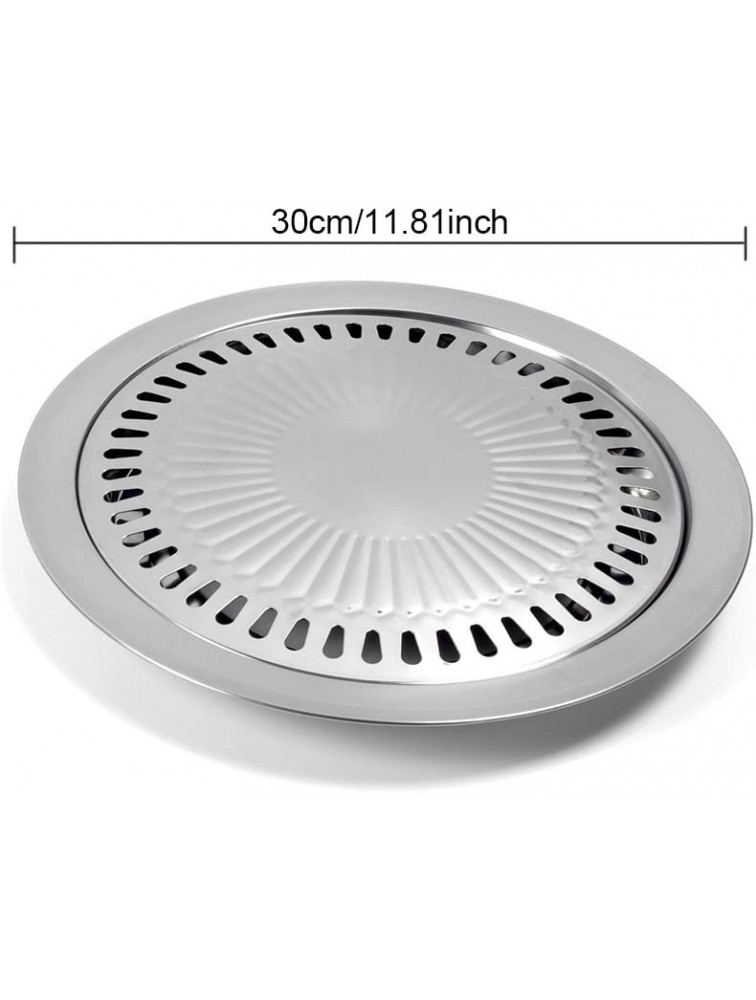 BBQ Plate,korean Style Stovetop,Smokeless Indoor Stainless Steel Non-stick Roasting Round Barbecue Grill Pan For Indoor Outdoor Camping BBQ Cooking Delicious Roasting Food - BLIVIRJ0Y