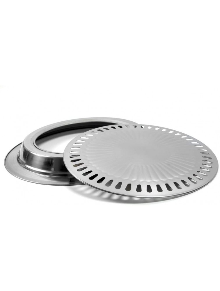 BBQ Plate,korean Style Stovetop,Smokeless Indoor Stainless Steel Non-stick Roasting Round Barbecue Grill Pan For Indoor Outdoor Camping BBQ Cooking Delicious Roasting Food - BLIVIRJ0Y