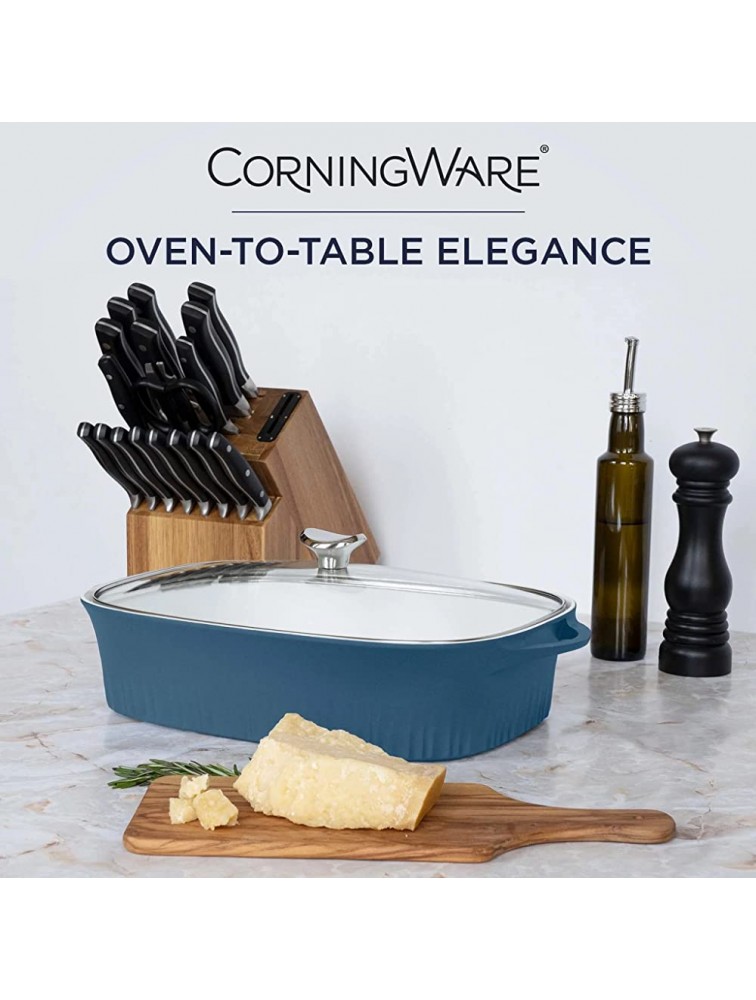 CorningWare | Versatile Multi-Use 5.7 Quart Roaster with Lid | French Navy Cast Aluminum | Ceramic Non-Stick Interior Coating for Even Heat Cooking Performance - BAY3R7ICH