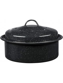 Granite Ware 3 lb. Capacity Covered Round Roaster Speckled Black Enamel on Steel - BZWYEOFRJ