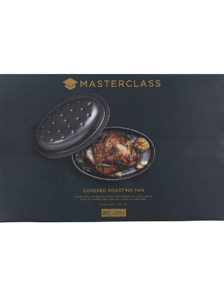 Master Class Non-Stick Covered Roasting Pan 27cm x 21cm 10½ x 8 Home Kitchen Chef Cook - BSQQOJ9K3