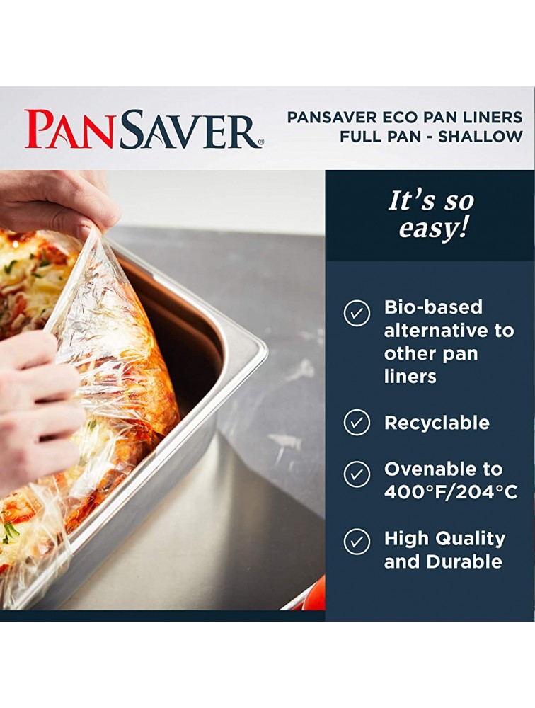 PanSaver Eco Oven-Safe Pan Liner Clear Disposable Liner Bags Full Pan Shallow Pan Liners 100 Liners - BC18CTF7W