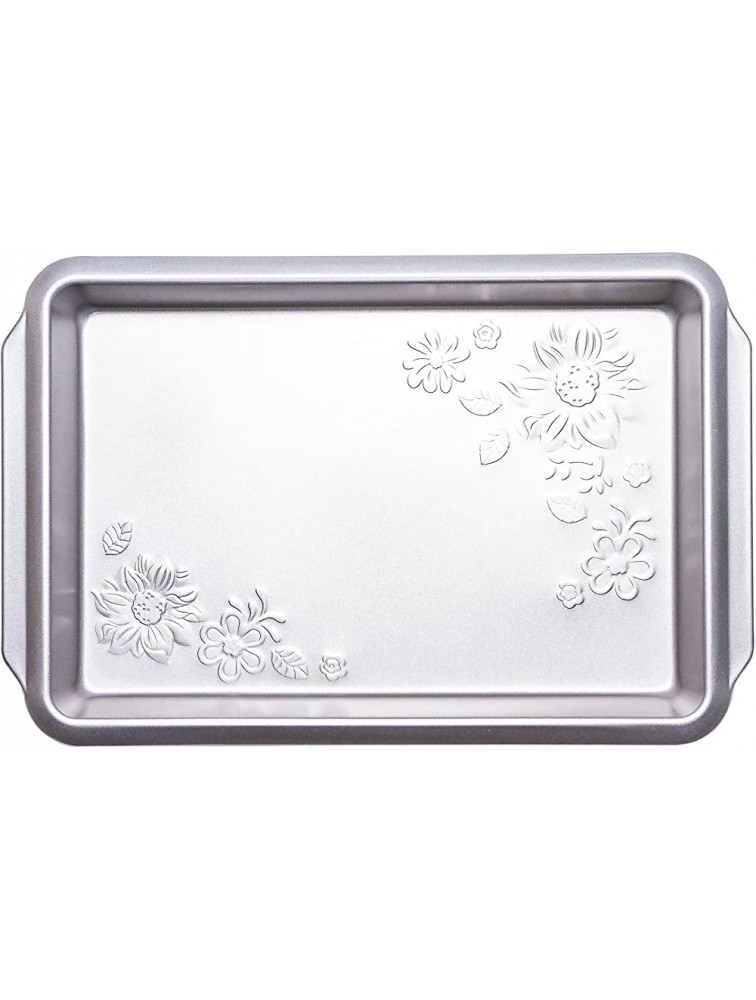 Roasting Pan Cookie Sheet Non Stick Bakeware Silver Finish Baking Tray 13 x 9 Broil Pan by Imperial Home - BG407WRO3