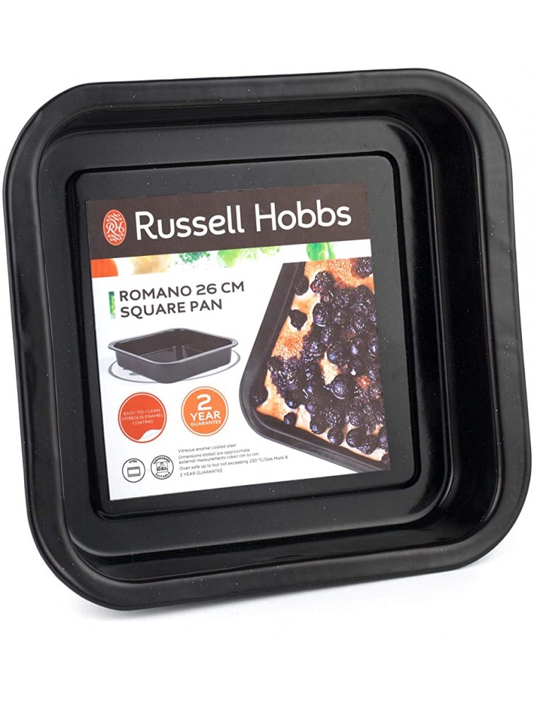 Russell Hobbs BW000751 Romano Vitreous Enamel Square Baking Pan 26 cm Black - B9X408D67