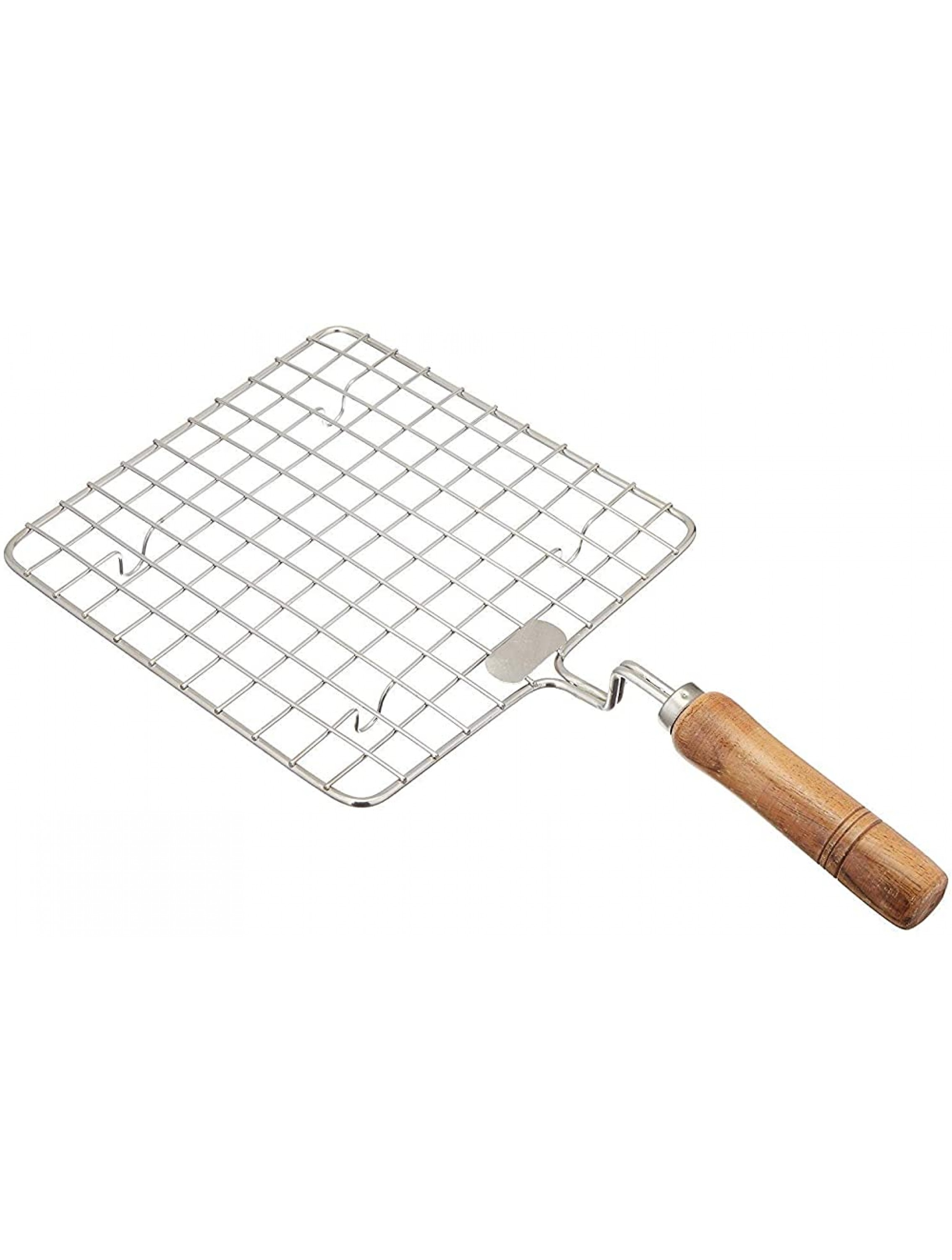 Stainless Steel Wire Roaster Papad Jali Wooden Handle Square with Roasting Net,Papad Jali,Roti Jali,Roaster Stainless Steel Square Roti Grill - BGN9EPJB3