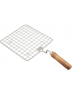 Stainless Steel Wire Roaster Papad Jali Wooden Handle Square with Roasting Net,Papad Jali,Roti Jali,Roaster Stainless Steel Square Roti Grill - BGN9EPJB3