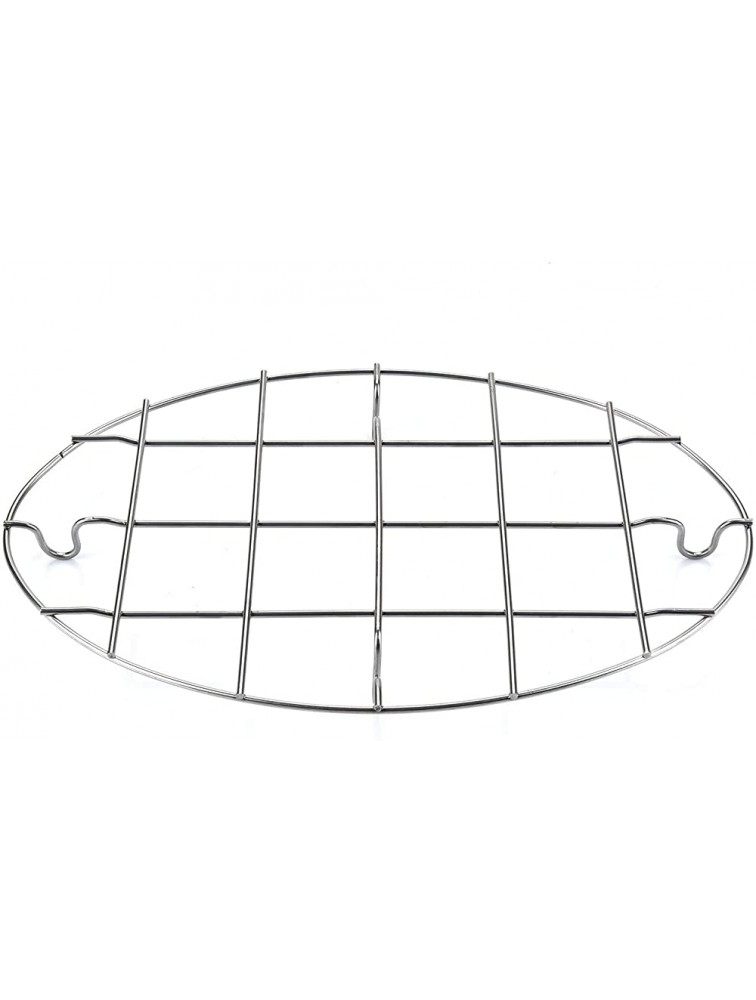 TamBee 9.8x6.7 Inch Oval Roasting Cooling Rack 304 Stainless Steel Baking Broiling Rack Cookware 0.8 Inch heigh Thick Version 2PCS - BUJIX15HP