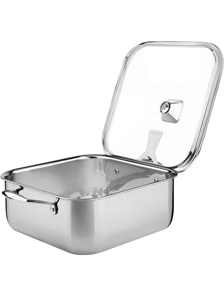 Tramontina Covered Square Roasting Pan Stainless Steel 11 inch 80116 316DS - BGU66H63I