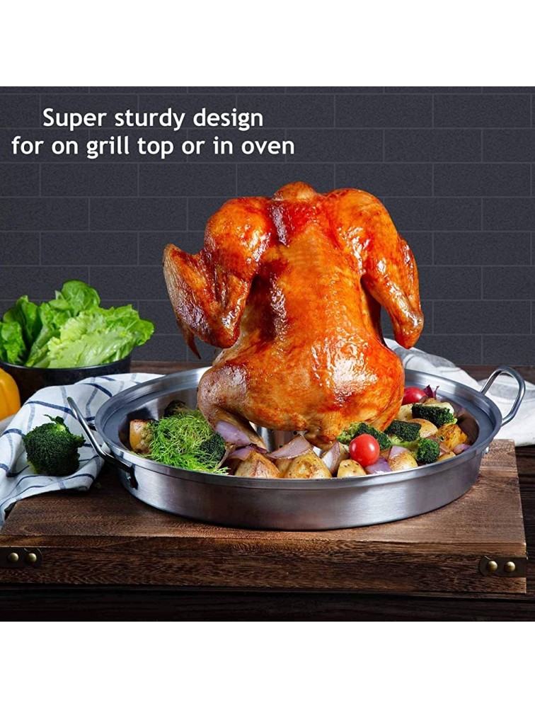 Vertical Chicken Roaster,15-inch Large Stainless Steel Chicken and Turkey Roasting Pan,Beer Can Chicken Holder Rack Poultry Roaster,Use in Oven or on Outdoor Grill - BZ9X7U2VC