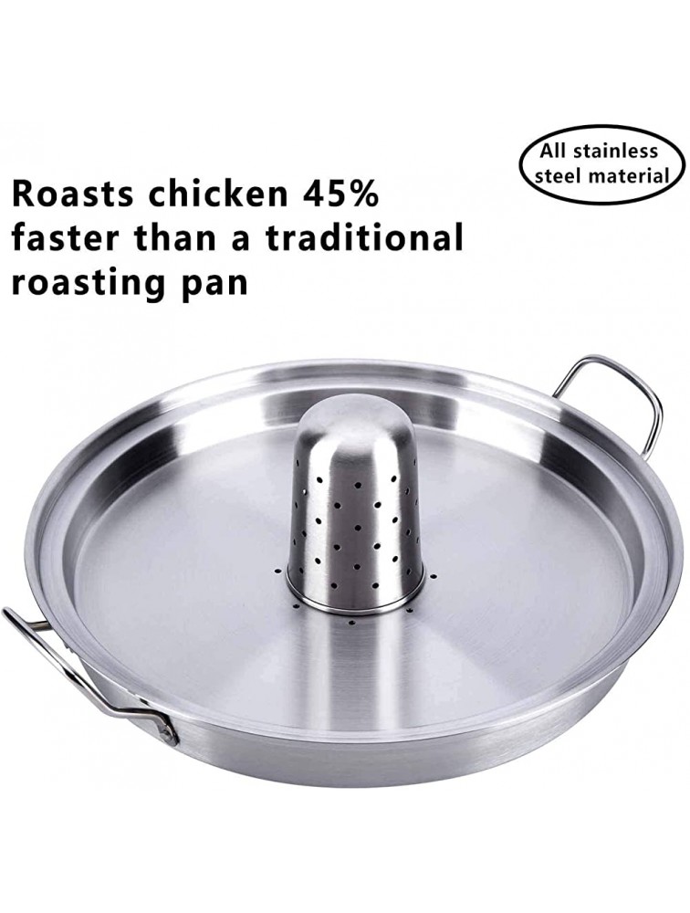 Vertical Chicken Roaster,15-inch Large Stainless Steel Chicken and Turkey Roasting Pan,Beer Can Chicken Holder Rack Poultry Roaster,Use in Oven or on Outdoor Grill - BZ9X7U2VC
