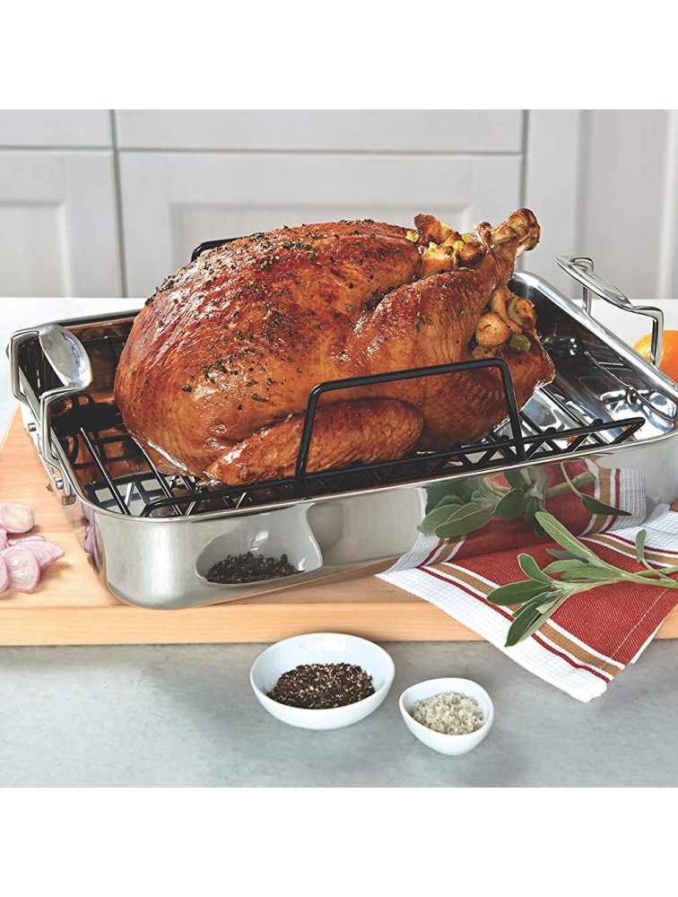 Viking Culinary 3-Ply Stainless Steel Roasting Pan with Nonstick Rack 16 x 13 - BKSC4I02Z
