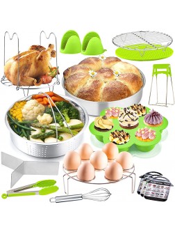 17Pcs Pot Accessories Set for Pressure Cooker P&P CHEF Instant Steamer Accessory Kit Steamer Basket Cake Pan Egg Bites Mold and More Kitchen Accessories For Cooking,Steaming & Serving - B4DU016KL