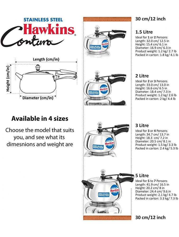 Hawkins Contura-SSC30 Pressure cooker Small Silver - BBIQDIQKK