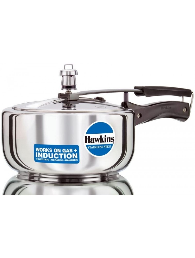 Hawkins Stainless Steel B60 3 Litre Pressure Cooker Suitable for Gas Electric Ceramic Halogen Kerosene Stoves and Induction Cooktops Stays Bright does not Corrode Easy to Clean and Hygienic - B9SJFWFNK
