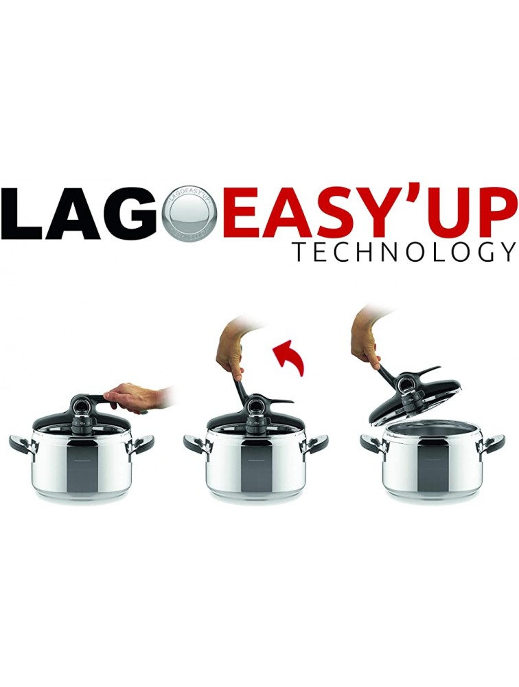 Lagostina Domina Vitamin Lagoeasy'Up Pressure Cooker 7 Litres Stainless Steel 18 15 - BPRZHJZCT